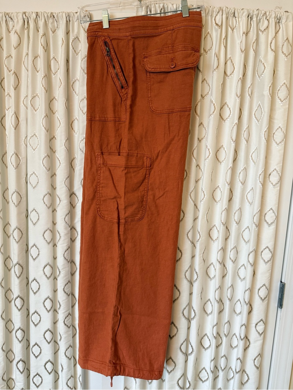 American Eagle Outfitters Wide-Leg Cargo Pants in Rust